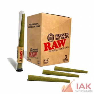 *raw - Pressed Bud Wrap Cone 1 1/4 Size 3pk 12ct*