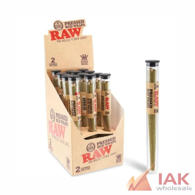 *RAW - PRESSED BUD WRAP CONE KING SIZE 2PK 12CT*