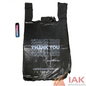 *1/6 Black Thank You T-shirt Bags 1000ct*