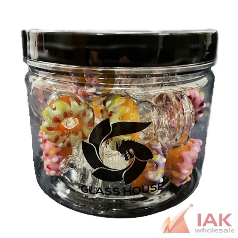 *GLASS HOUSE - DONUT DIRECTIONAL CARB CAP (CCG-090) 12CT*