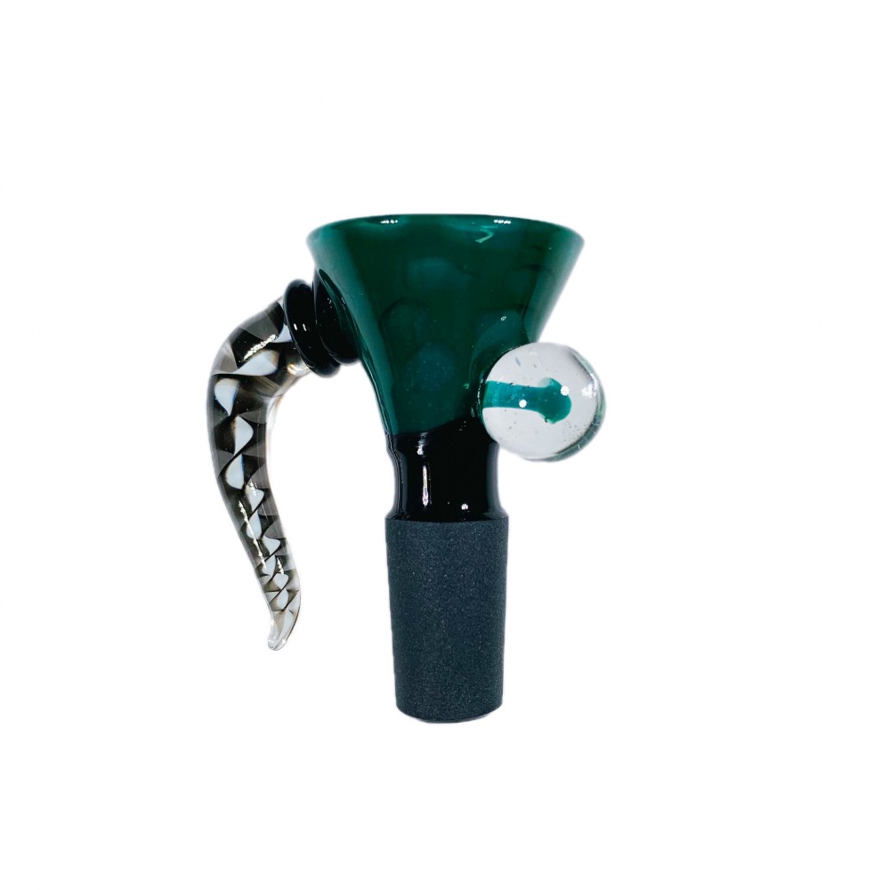 *14M GLASS BOWL SOLID COLOR W/ HORN & MUSHROOM C4*