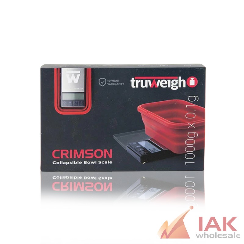 *TRUWEIGH - CRIMSON SCALE COLLAPSIBLE BOWL 1000G X 0.1G BOWL* BLACK / RED