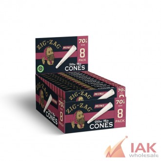 *zigzag - 70's Ultra Thin Cones 8pk 18ct*