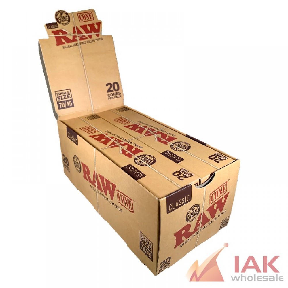 *RAW - SINGLE SIZE 70/45 CONES 12CT*