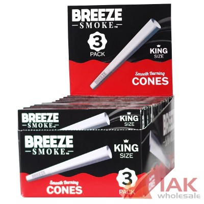 Breeze Cones King Size Pre-Rolled Papers 24CT Display