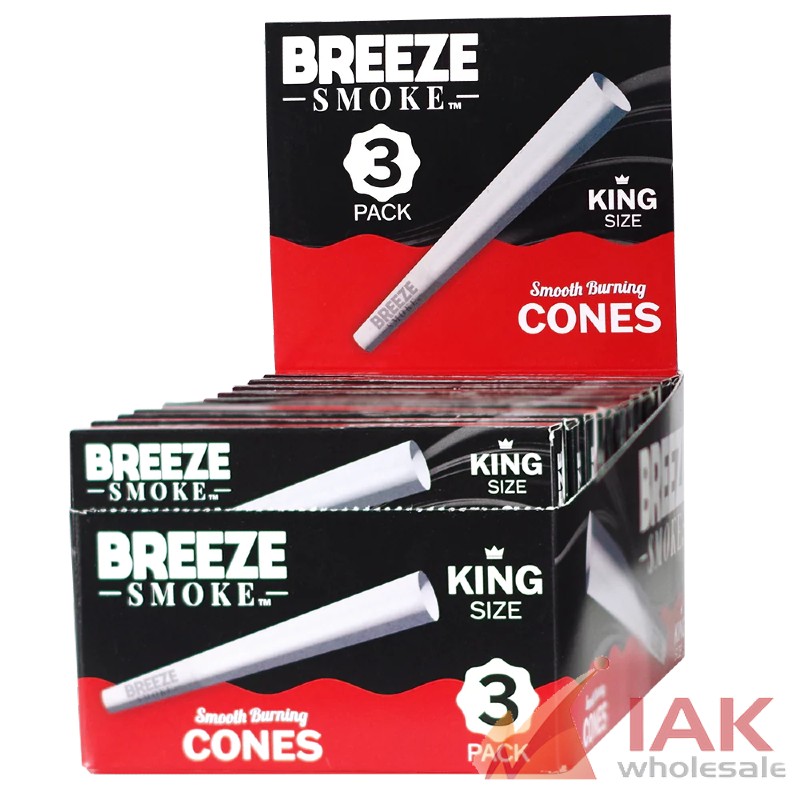 Breeze Cones King Size Pre-Rolled Papers 24CT Display