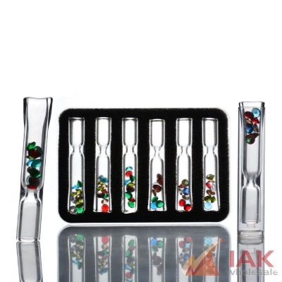 *GLASS ONE HITTER WITH DIAMOND FILTER 6CT*