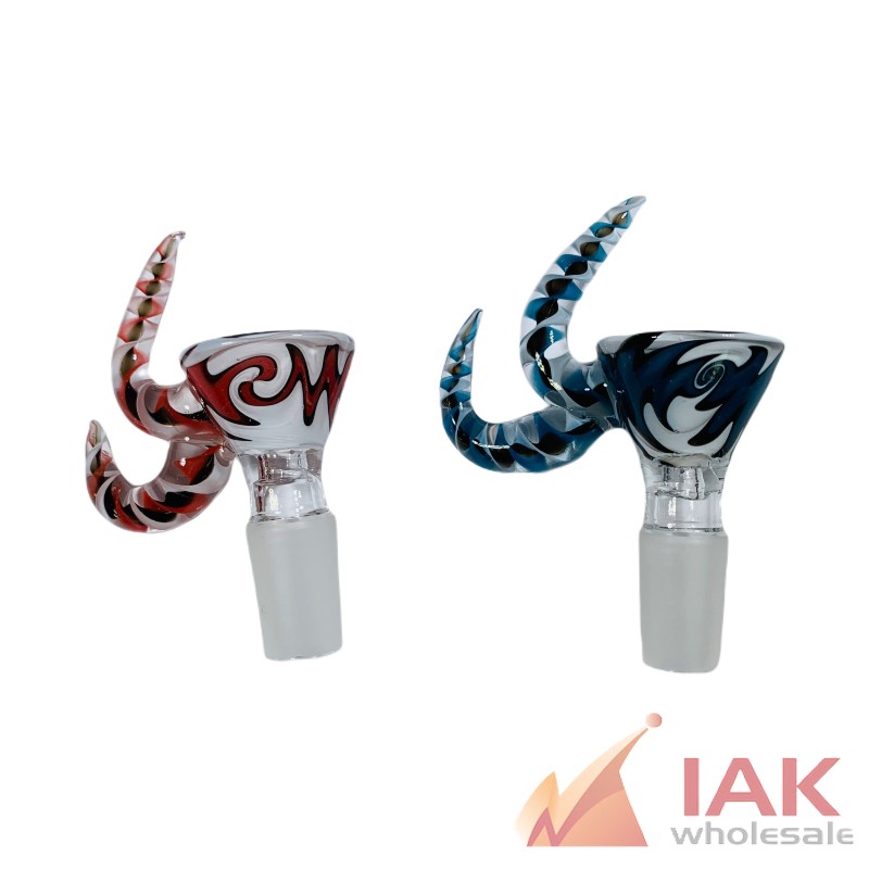 *14M GLASS BOWL WIG WAG W/ TWO HORNS C9*