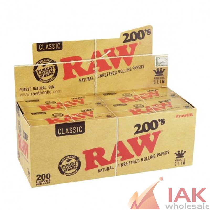 *RAW - CLASSIC KING SIZE SLIM 200'S PAPERS 40CT*