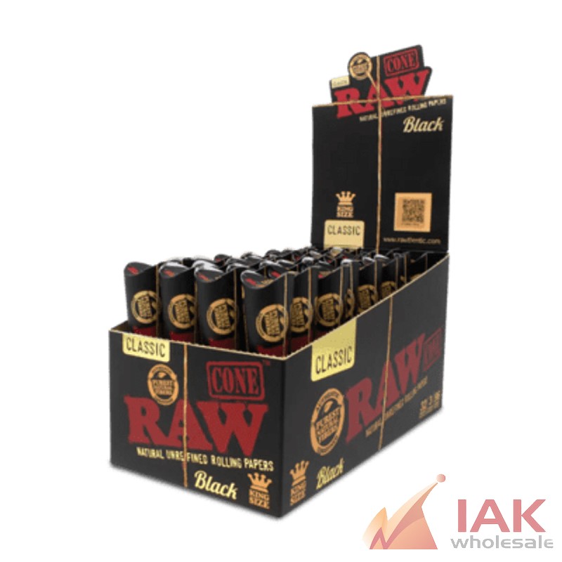 *RAW - BLACK CONES KING 3PK 32CT*