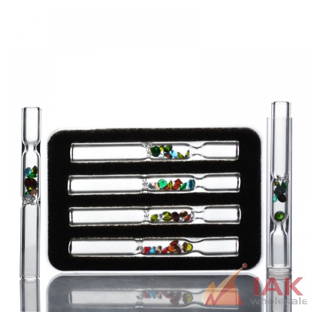 *LARGE GLASS ONE HITTER WITH DIAMOND FILTER 4CT*