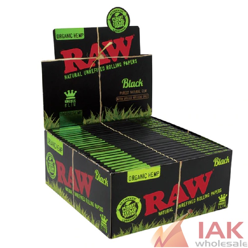 *RAW - BLACK ORGANIC KING SIZE SLIM PAPERS 50CT*