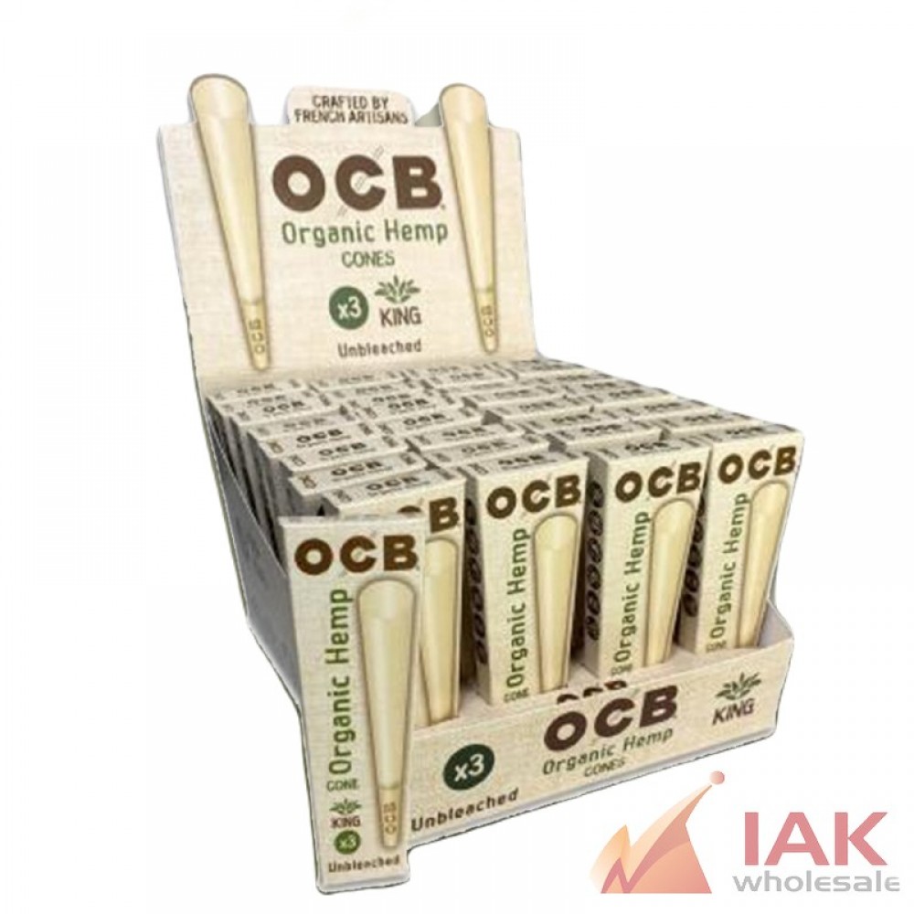 *OCB - ORGANIC HEMP CONE UNBLEACHED KING 3PK 32CT*