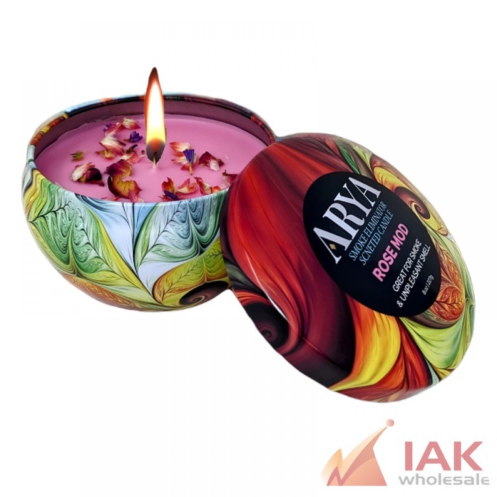 *ARYA - SMOKE ELIMINATOR CANDLE W/ FLOWER 8OZ*