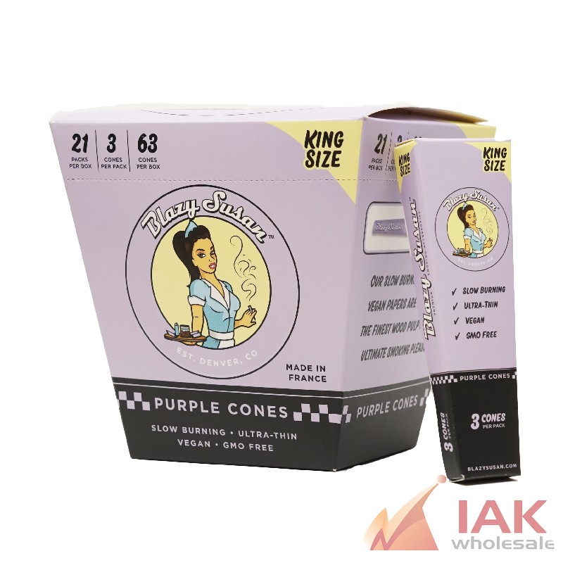 *BLAZY SUSAN - PURPLE CONES KING SIZE 21CT*