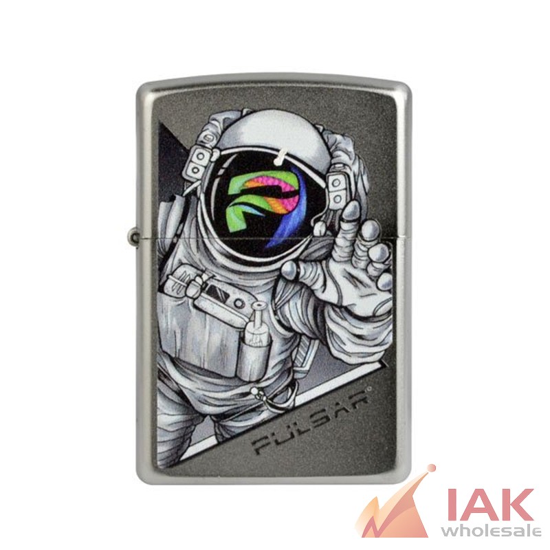 *ZIPPO LIGHTER* PULSAR PSYCHEDELIC SPACEMAN BRUSHED CHROME