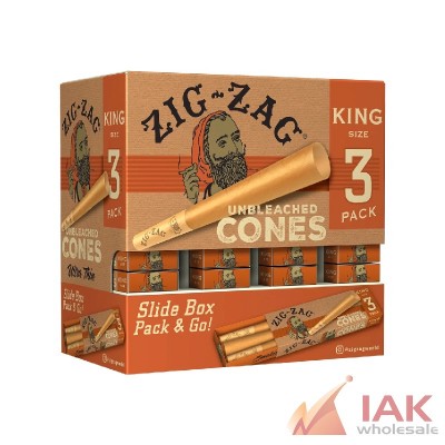 *ZIGZAG - UNBLEACHED CONES KING SIZE 36CT*