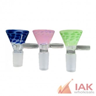 *14m Glass Bowl Colored W/ Handle C7*