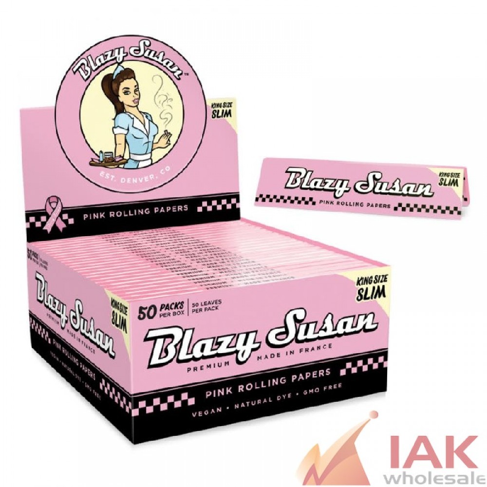 *BLAZY SUSAN - PINK PAPERS KING SIZE SLIM 50CT*
