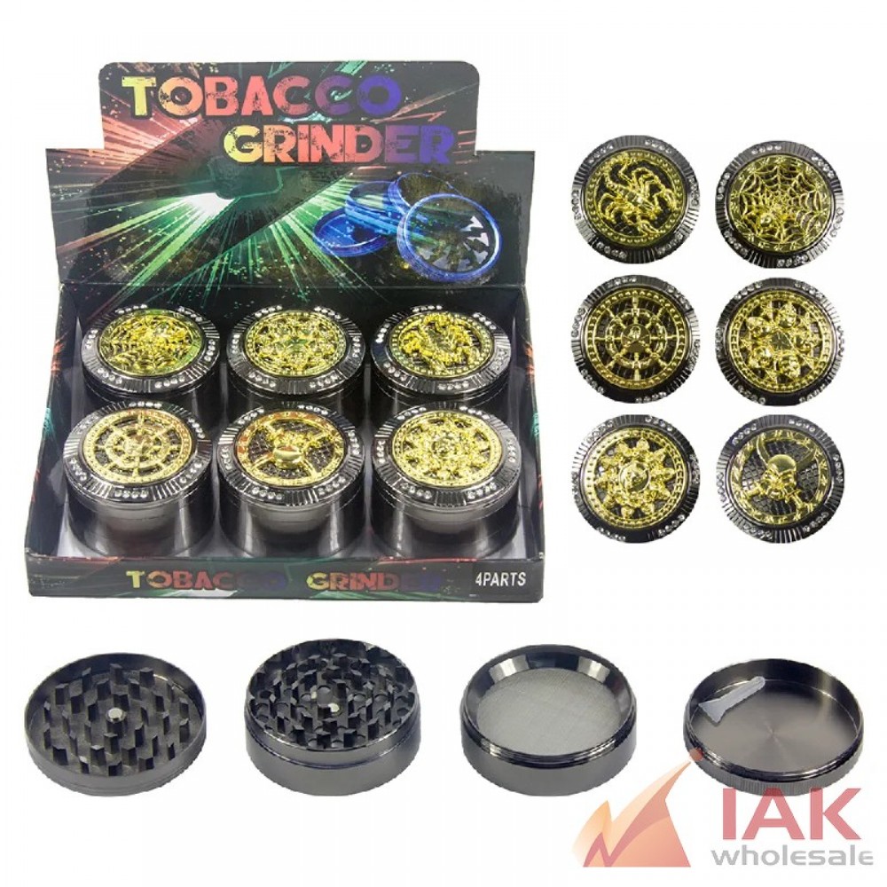 *4 PART RAINBOW GRINDER W/ GEMS GR158-52MIX 6CT*