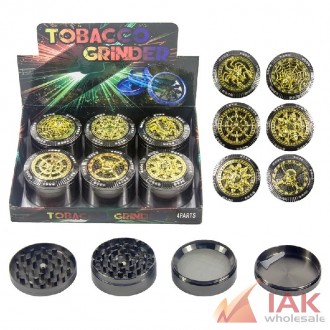 *4 Part Rainbow Grinder W/ Gems Gr158-52mix 6ct*