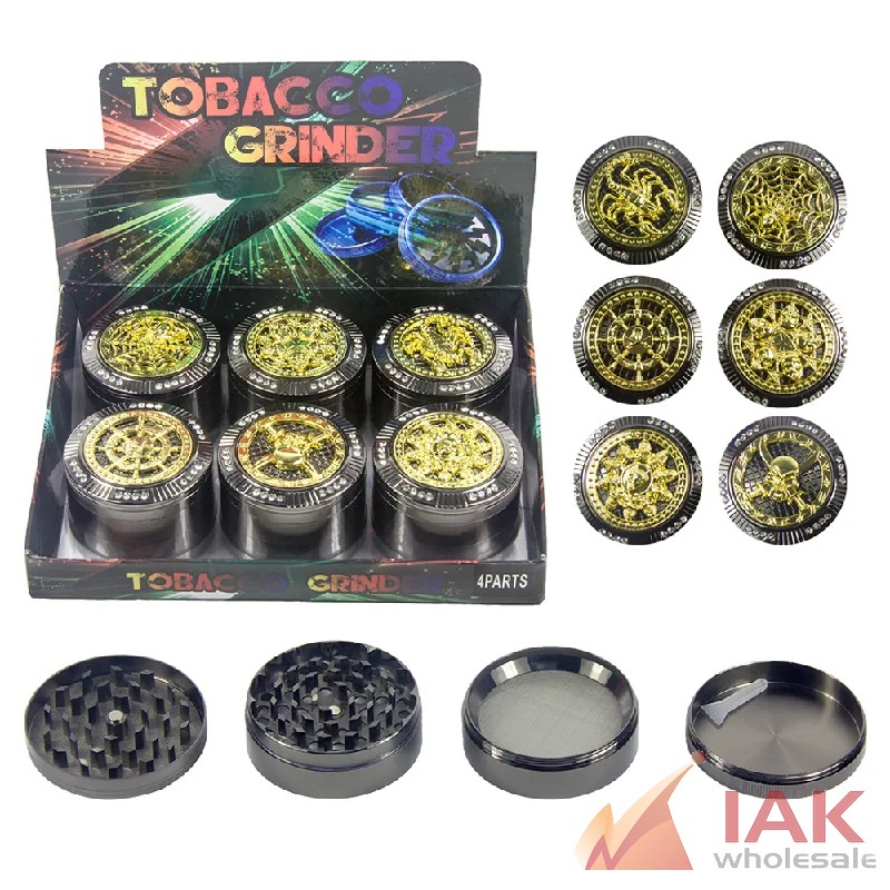 *4 PART RAINBOW GRINDER W/ GEMS GR158-52MIX 6CT*