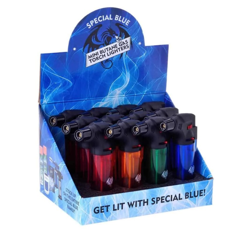 *SPECIAL BLUE BERNIE PLASTIC TORCH LIGHTER 12CT*