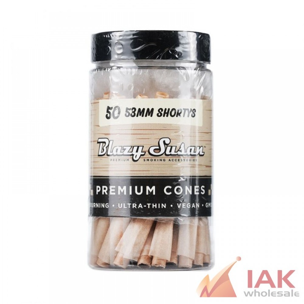 *BLAZY SUSAN - UNBLEACHED CONES 53MM SHORTYS 50CT*