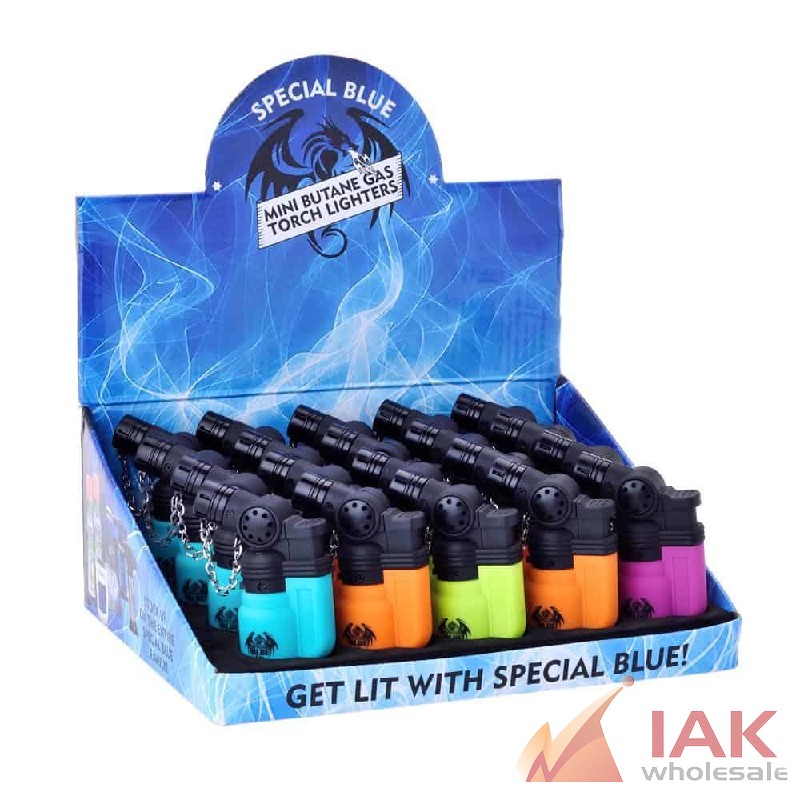 *SPECIAL BLUE MINI RUBBER LIGHTER 20CT*