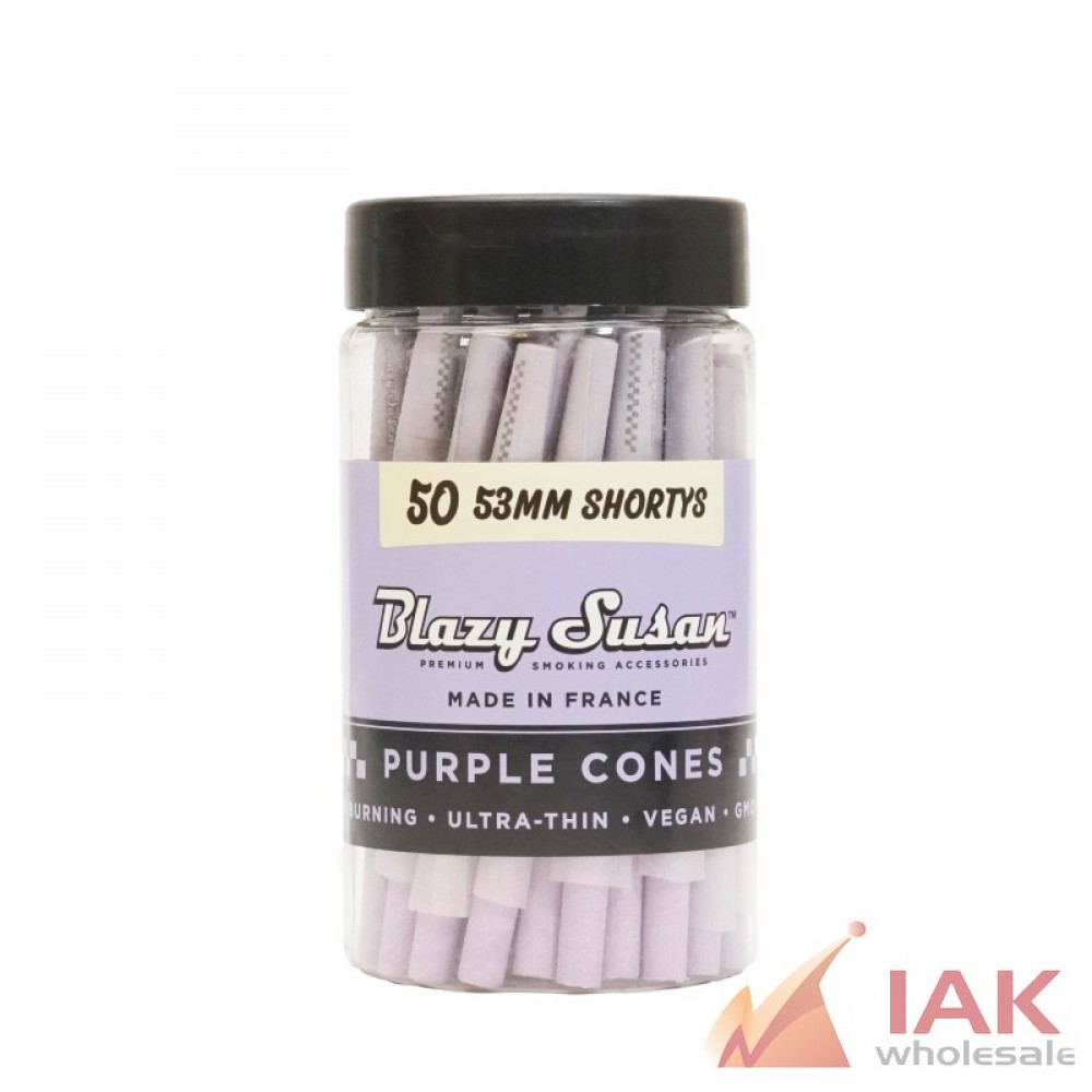 *BLAZY SUSAN - PURPLE CONES 53MM SHORTYS 50CT*