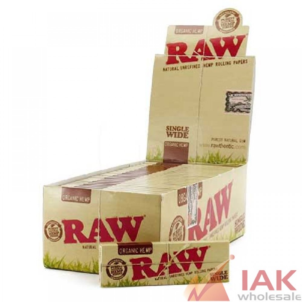 *RAW - ORGANIC SINGLE WIDE PAPERS 25CT*