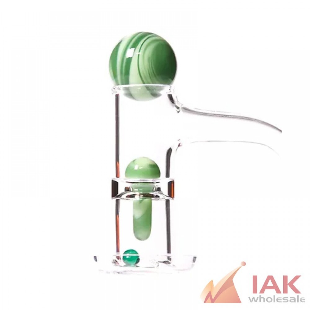 *BEAR QUARTZ - HANGING PILLAR MARBLE SET  (BANGER NOT INCLUDED)* GREEN