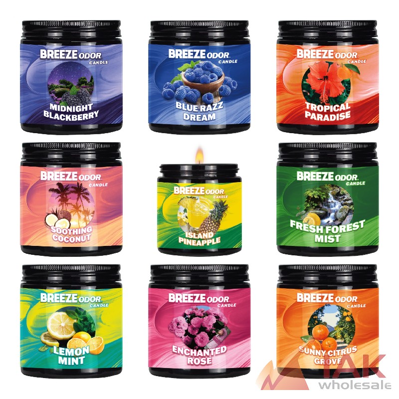 Breeze 13oz Odor Candle – Long-Lasting Odor-Eliminating Jar Candle