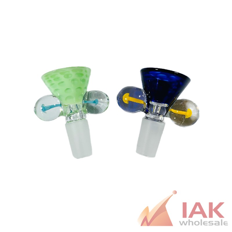 *14M GLASS BOWL W/ DUAL MUSHROOMS C10*