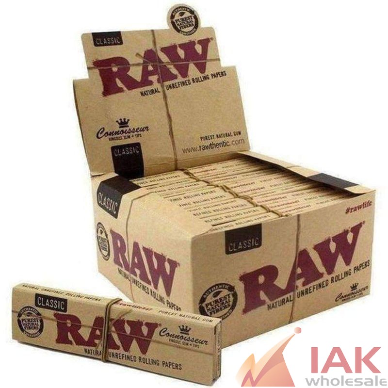 *RAW - CLASSIC CONNOISSEUR KING SIZE PAPERS + TIPS 24CT*