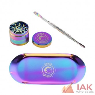 *green Monkey Rainbow Grinder & Tray Kit*