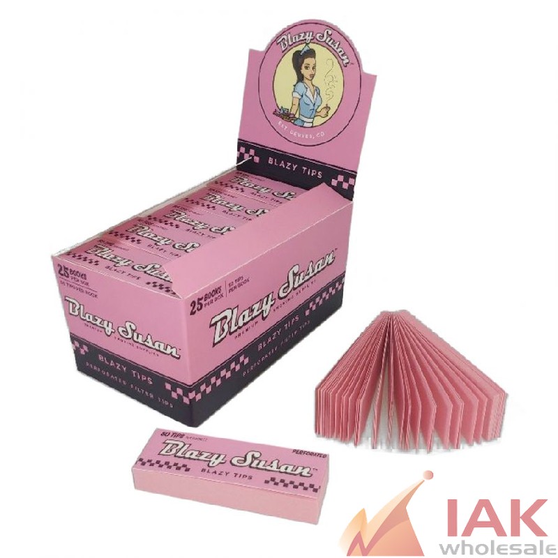 *BLAZY SUSAN - PINK FILTER TIPS 25CT*