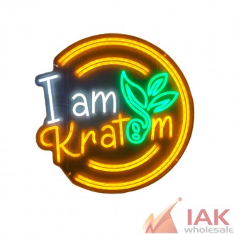 "i Am Kratom" Led Sign Size:60cmx60cm With 8mm Ps Board, Led Tube Is: 8mm