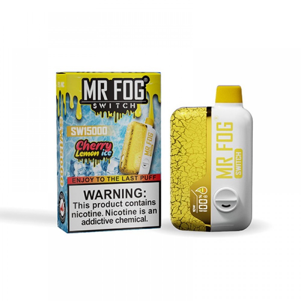 mr fog switch yellow 15K Disposable Vape 60ML 5CT Hybrid How to Charge The FLAVOR:Watermelon Mint