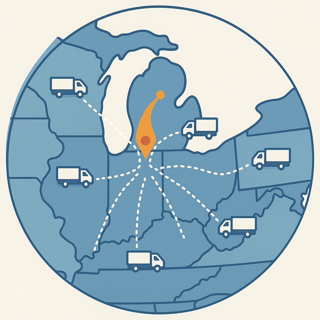 IAK Wholesale Delivery Map